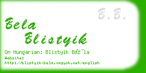 bela blistyik business card